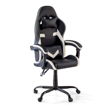 gaming chair white black mist synthetic leather flip up armrests headrest cushion headrest 1