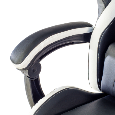 gaming chair white black mist synthetic leather flip up armrests headrest cushion headrest 6