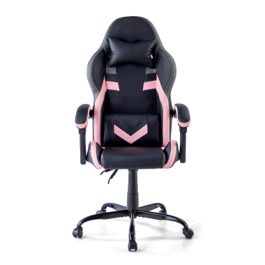 gaming chair rose mist synthetic leather flip up armrests headrest cushion headrest 3