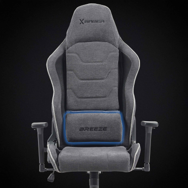 gaming chair gray breeze fabric movable armrests headrest cushion headrest 7