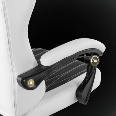 gaming chair white black titan synthetic leather flip up armrests headrest cushion headrest 5