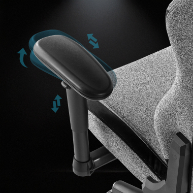 gaming chair gray vital fabric movable armrests headrest cushion headrest 4