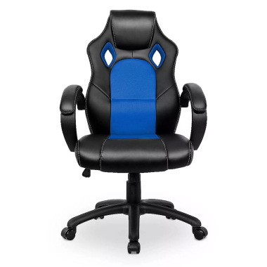 gaming chair blue racer synthetic leather fixed armrests 3