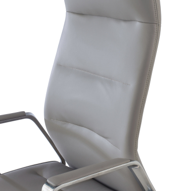 office chair gray high back synthetic leather upholstered armrests 6