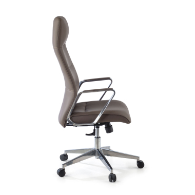 office chair brown high back synthetic leather upholstered armrests 7