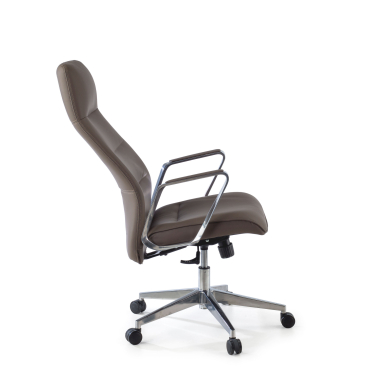 office chair brown high back synthetic leather upholstered armrests 3