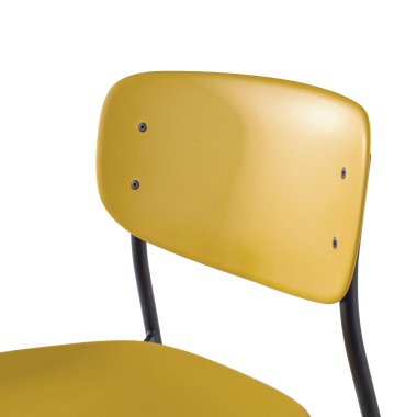 visitor chair yellow 4 legs plastic no armrests 4