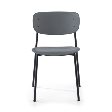 visitor chair gray 4 legs plastic no armrests 3