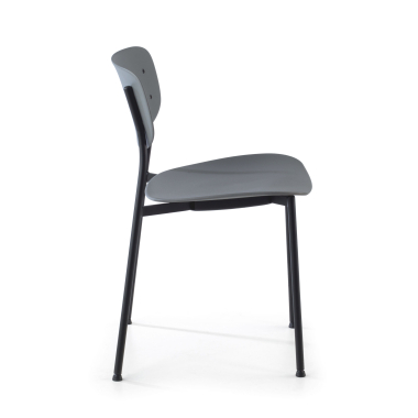 visitor chair gray 4 legs plastic no armrests 6