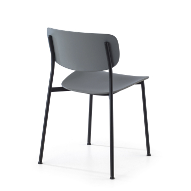 visitor chair gray 4 legs plastic no armrests 9