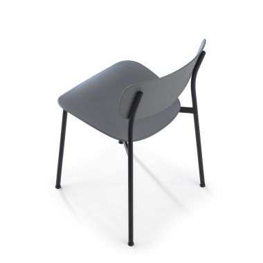 visitor chair gray 4 legs plastic no armrests 8