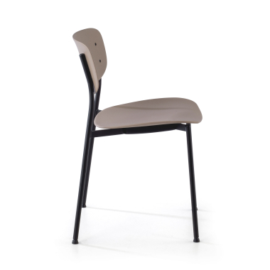 visitor chair beige 4 legs plastic no armrests 6