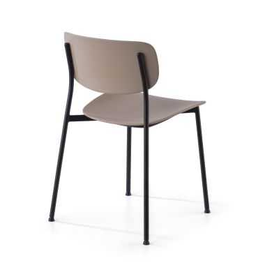 visitor chair beige 4 legs plastic no armrests 7