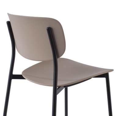 visitor chair beige 4 legs plastic no armrests 5
