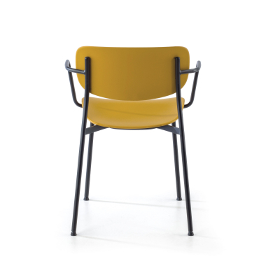 visitor chair yellow with arms plastic fixed armrests 7