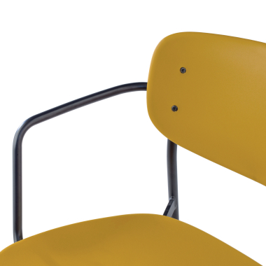 visitor chair yellow with arms plastic fixed armrests 5