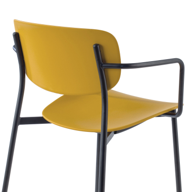visitor chair yellow with arms plastic fixed armrests 6