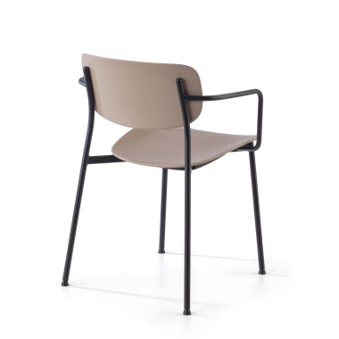 visitor chair beige with arms plastic fixed armrests 8