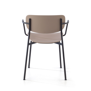 visitor chair beige with arms plastic fixed armrests 9