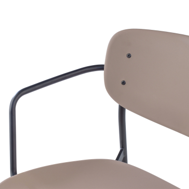 visitor chair beige with arms plastic fixed armrests 4