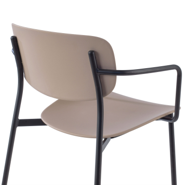 visitor chair beige with arms plastic fixed armrests 5