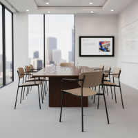 Modern retro visitor chair Numa with armrests, polypropylene and iron