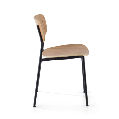 visitor chair natural 4 legs wood plastic no armrests 6