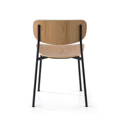 visitor chair natural 4 legs wood plastic no armrests 7