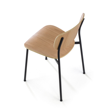 visitor chair natural 4 legs wood plastic no armrests 8