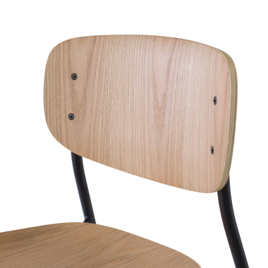 visitor chair natural 4 legs wood plastic no armrests 4