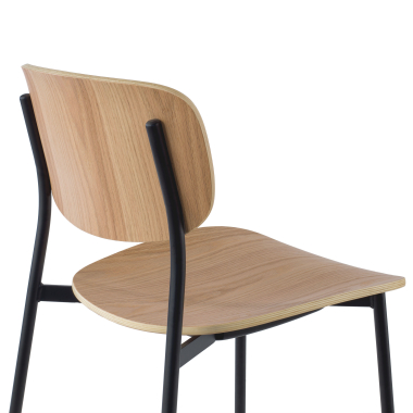 visitor chair natural 4 legs wood plastic no armrests 5