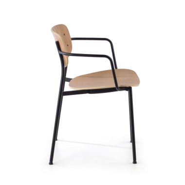 visitor chair natural with arms wood wood fixed armrests 6