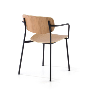 visitor chair natural with arms wood wood fixed armrests 7