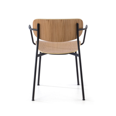 visitor chair natural with arms wood wood fixed armrests 9