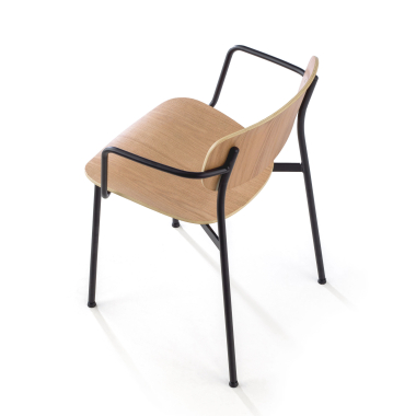 visitor chair natural with arms wood wood fixed armrests 8