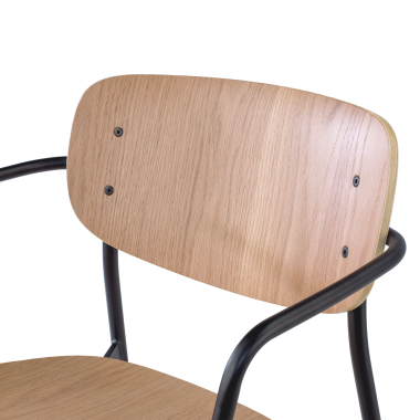 visitor chair natural with arms wood wood fixed armrests 4