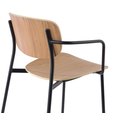 visitor chair natural with arms wood wood fixed armrests 5