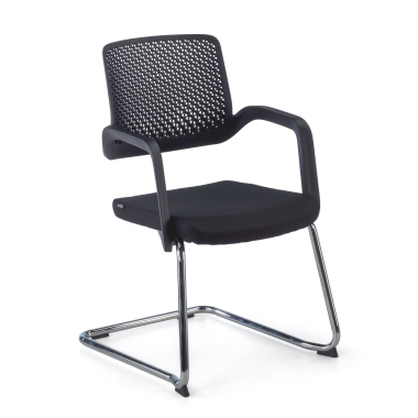 visitor chair black confidant chair fabric fixed armrests 1