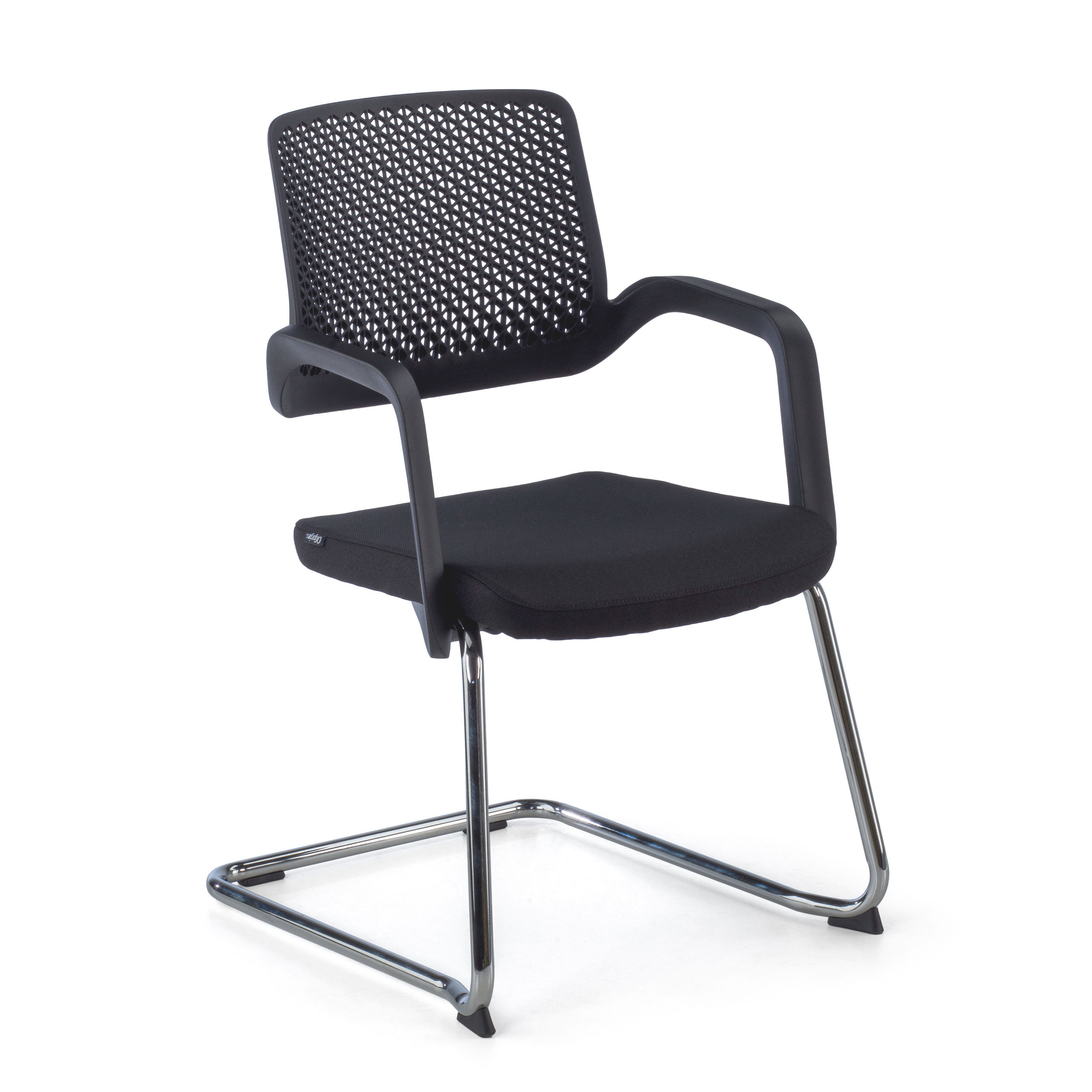 Upholstered visitor chair Basel with armrests