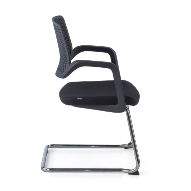 visitor chair black confidant chair fabric fixed armrests 3