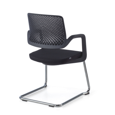 visitor chair black confidant chair fabric fixed armrests 8