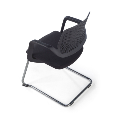 visitor chair black confidant chair fabric fixed armrests 7