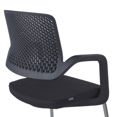 visitor chair black confidant chair fabric fixed armrests 4