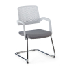 Office stool with armrests Basel, upholstered seat