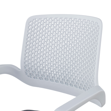 visitor chair white grey confidant chair fabric fixed armrests 6