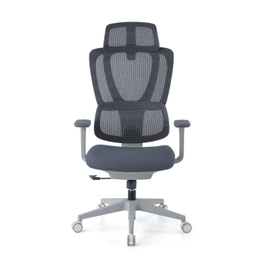 ergonomic chair white grey essenza mesh 3d adjustable armrests double lumbar support headrest 3