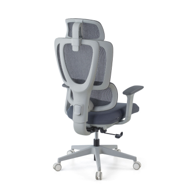 ergonomic chair white grey essenza mesh 3d adjustable armrests double lumbar support headrest 6