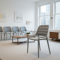 Stackable polypropylene chair Helda, enveloping backrest