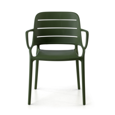 visitor chair green with arms plastic fixed armrests 3