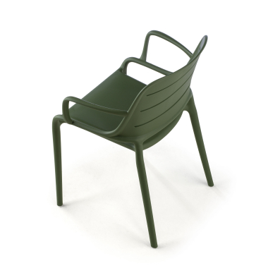 visitor chair green with arms plastic fixed armrests 10